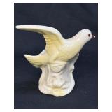 (D) Vintage Ceramic Bird Landing On Stump Pottery