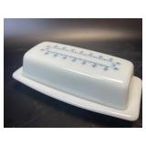 (B) Vintage Pyrex Blue Snowflake Garland Butter