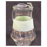 (A) Vintage Frosted Green and Gold Stripe Juice