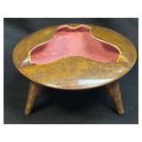 (A) Mid Century Ceramic Saucer Shaped Tripod