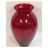(E) Ruby Red Vase 9.75ï¿½