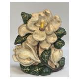(E) Vintage Painted Cast Iron Door Stop Magnolia