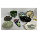 (F) Assorted Lot Including Pottery Wall Pockets,