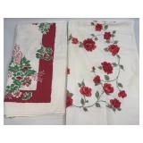 (M) 2 Cloth Square Tablecloths As Pictured