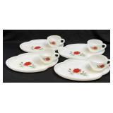 (A) Vintage Set of 4 Federal Glass Rosecrest