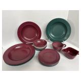 (F) Assorted Arrowhead Melamine Dishes and Salt