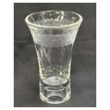 (E) Etched BUD VASE, Flower Vase/ Candle Holder