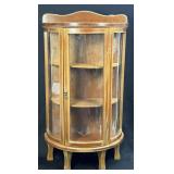 (E) Vintage Bow Front Curio Cabinet 22.5ï¿½ Tall