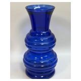 (E) Vintage Double Beehive Ribbed Cobalt Blue