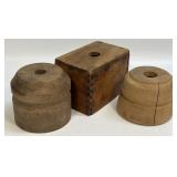 (E) 3 Early Wooden Butter Molds As Pictured