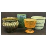 (F) 4 Pc Pottery Planters As Pictured