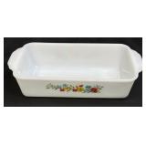(A) Fire-King #409 Floral Loaf Pan-One Quart