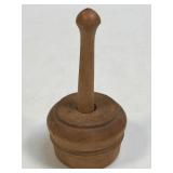 (E) Antique Primitive Wooden Butter Mold Flower