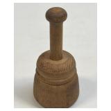 (E) Antique Primitive Wooden Butter Mold Flower