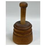 (E) Antique Primitive Wooden Butter Mold Flower