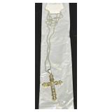 (SC) Two Toned Crucifix Necklace