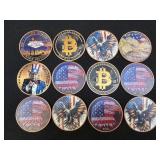 (SC) Twelve (12) Colorized  One Ounce .999 Fine