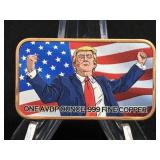 (SC) 1 AVDP oz.999 Fine Copper Colorized Trump