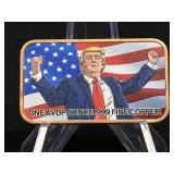 (SC) 1 AVDP oz.999 Fine Copper Colorized Trump