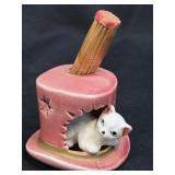 (A) Vintage Kitten in Pink Top Hat Ceramic