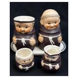(A) Vintage Goebel Friar Tuck Creamer and Sugar