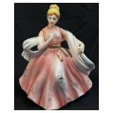 (A) Victorian Ceramic Lady Planter In Beautiful