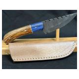 (SC) 8ï¿½ Damascus Style Fixed Blade Knife With