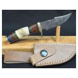 (SC) 6ï¿½ Damascus Style Fixed Blade Knife With