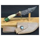 (SC) 6ï¿½ Damascus Style Fixed Blade Knife With