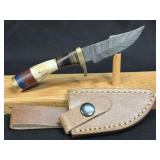 (SC) 6ï¿½ Damascus Style Fixed Blade Knife With