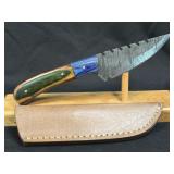 (SC) 8ï¿½ Damascus Style Fixed Blade Knife With