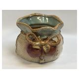 (E) Vintage Majolica-Style Ceramic Planter or