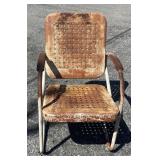 (O) Antique Porch Chair in Basket Weave Pattern