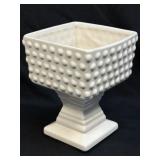 (A) Vintage Antique White Square Ceramic Pedestal