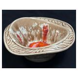 (A) California USA Pottery Round Bowl Orange