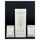 (F) 3 pc Family Tree Wall Decor as Shown