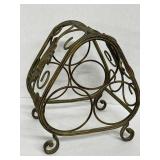 (F) Mediterranean-Style Wrought Iron Wine Rack