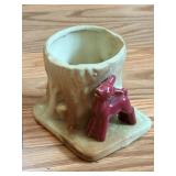 Vintage Ceramic Deer at Tree Stump Planter