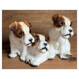 6' VTG Ceramic Jack Russell Terriers Figures AKC