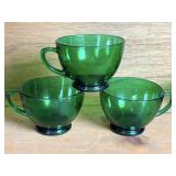 9 Anchor Hocking Emerald Green Cups