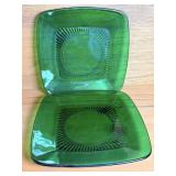 5 Vintage Anchor Hocking Charm Forest Green