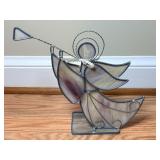 10' Handmade Stained Glass Angel Made From Saved