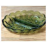 Vintage Anchor Hocking Divided Relish Dish 7'
