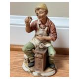 7' Enesco Imports Porcelain Bisque Figurine Clock