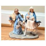 Porcelain Sculpture Mary, Joseph, And Baby Jesus