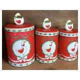 Set of 3 Vintage Himark Botanical Canisters