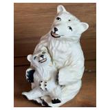 Vintage Christmas Polar Bear & Cub Salt Pepper