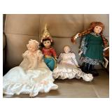 Lot of 4 Small Vintage Dolls
