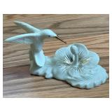 Lenox Hummingbird Hibiscus Flower Figurine 6'