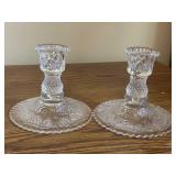 Duncan Miller Sandwich Glass Candle Holders